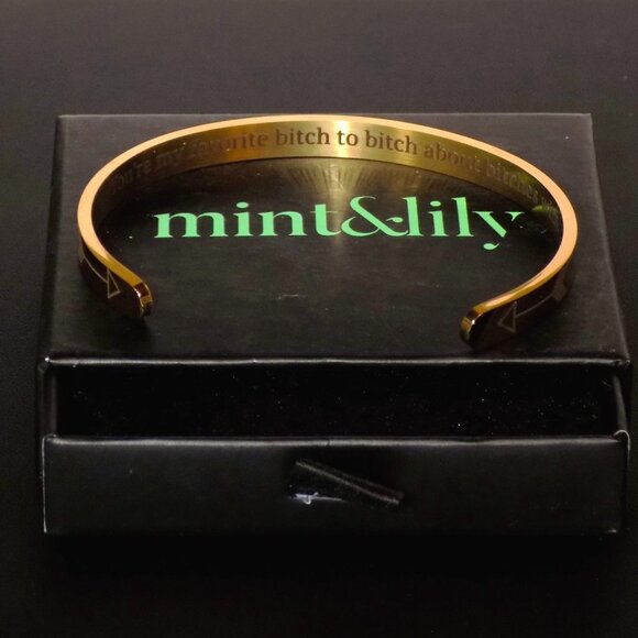 New Mint&Lily Gold Cuff Bracelet: You're My Favorite *B* to *B* about *B*es With - Picture 8 of 8